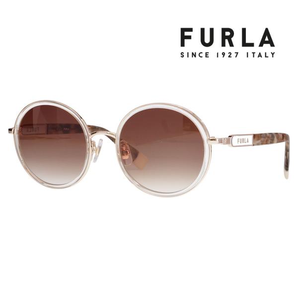 FURLA フルラ サングラス SFUA48J 0594 52 メタル セル ラウンド コンビ レデ...