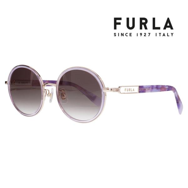 FURLA フルラ サングラス SFUA48J 0I88 52 メタル セル ラウンド コンビ レデ...