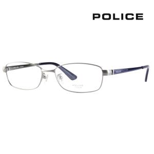 POLICE メガネ シルバー フレームポリス 56口15-140 POLICE（ポリス） メガネフレーム POLICE VPLD61J 0568 55 スクエア