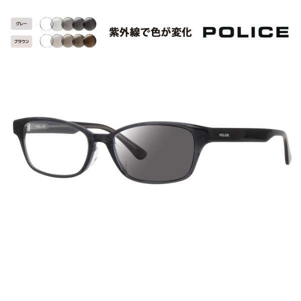 ポリス メガネフレーム サングラス 調光レンズセット POLICE VPLL93J 04AL 53 ...
