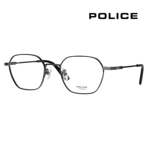 ポリス メガネフレーム POLICE VPLR37J 0S1M 50 メンズ ヘキサゴン ワイドリム...