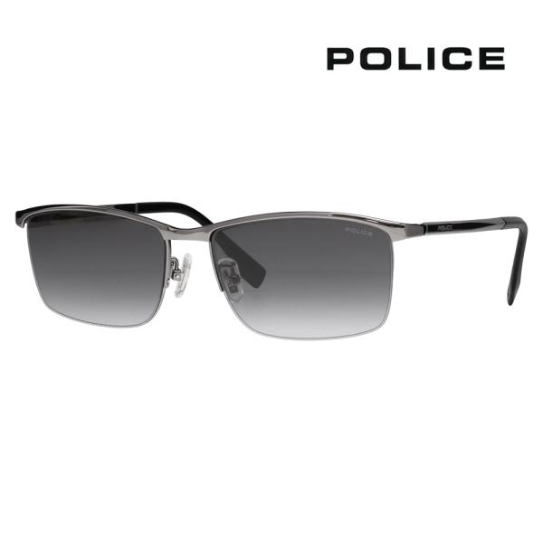 ポリス サングラス SPLT67J 0568 56 POLICE スクエア チタン チタニウム メン...