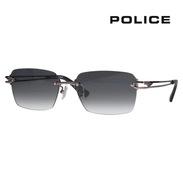 ポリス POLICE サングラス SPLT68J 0568 56 リムレス ツーポイント スクエア ...