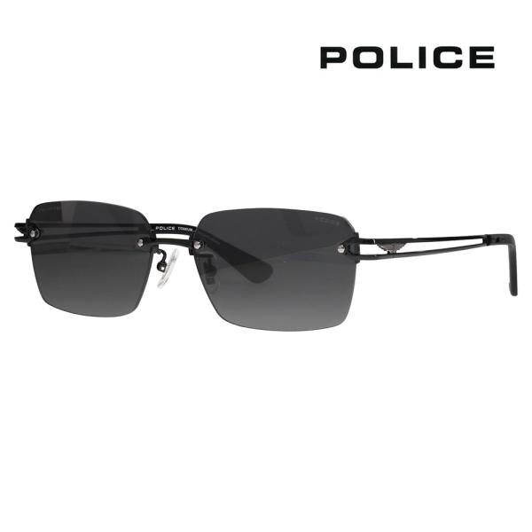 ポリス POLICE サングラス SPLT68J 530P 56 リムレス ツーポイント スクエア ...
