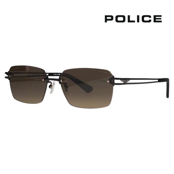 ポリス POLICE サングラス SPLT68J 531P 56 リムレス ツーポイント スクエア ...