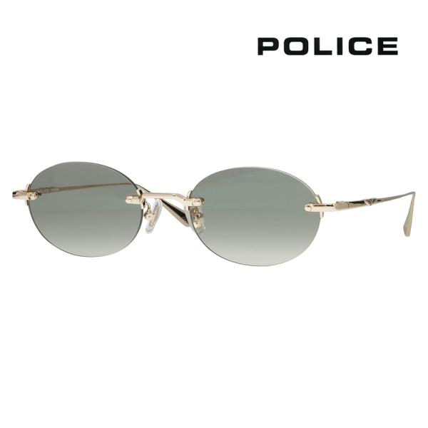 ポリス POLICE サングラス SPLT69J 0300 51 リムレス ツーポイント オーバル ...