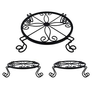 3個組 高品質の花台 アイアンフラワースタンド 植木鉢スタンド 猫脚付鉢置き プレート 飾り台 ガーデニング ア