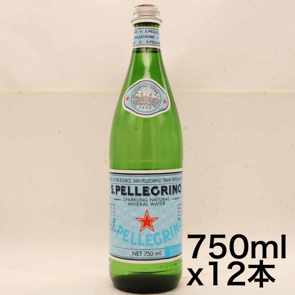サンペレグリノ (S.PELLEGRINO) 炭酸水 瓶 750ml  直輸入品  ×12本