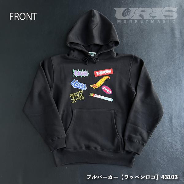 パーカー　ワッペン　いっぱい　かっこいい　ロゴ　ドリフト　車好き　タイヤ　URAS