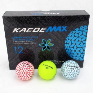 KAEDE MAX ゴルフボール 1ダース 3色×4球 計12球入り カエデマックス