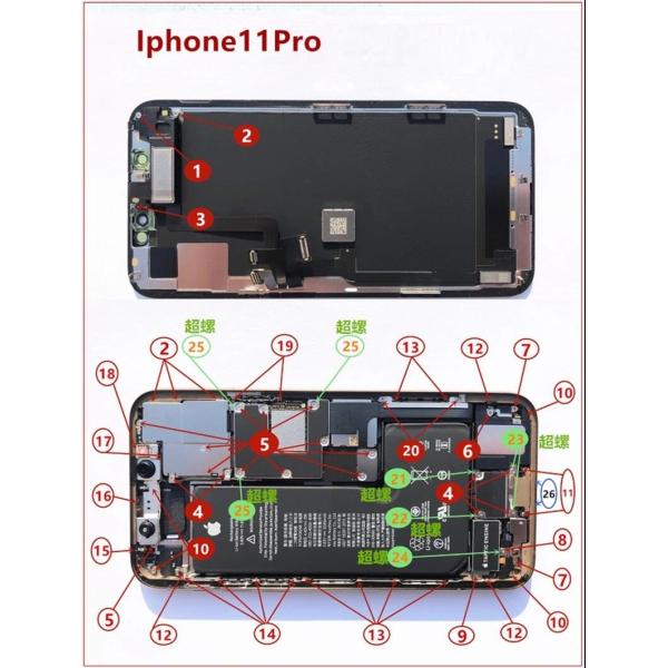 iPhone 11pro ネジ フルセット 交換部品 星形 ボトム ネジ 修理 分解 紛失予備用 互...