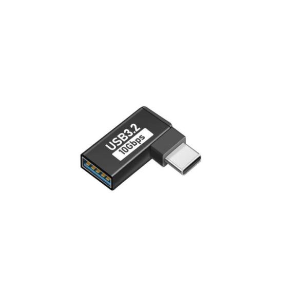 Type-C to USB3.2 L字型変換アダプター オス-メス 10Gbps高速転送 OTG対応...