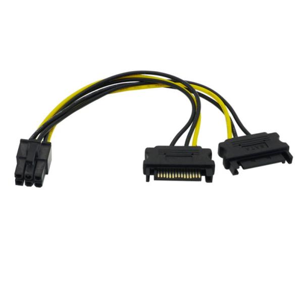 SATA電源分岐ケーブル デュアルSATA → PCI-E 6ピン 変換ケーブル グラフィックボード...