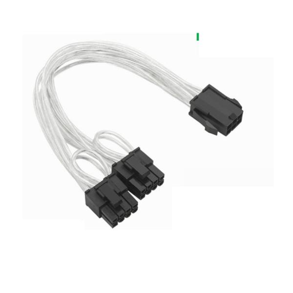 PCIe 6ピン電源分岐ケーブル 1-2分岐 6+2ピン GPU用 18AWG 高品質