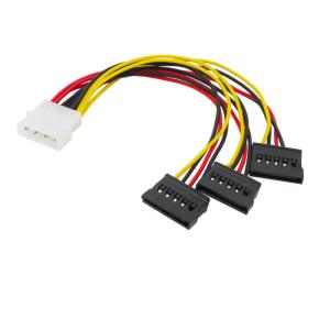 大4ピン-SATA電源分岐ケーブル 3分岐 HDD SSD用