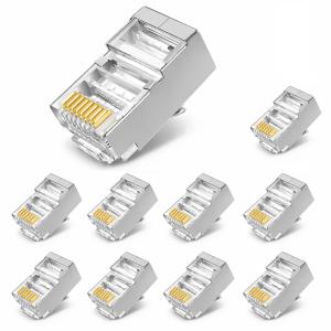 RJ45 LANコネクタ Cat6A STP シールド 10個セット