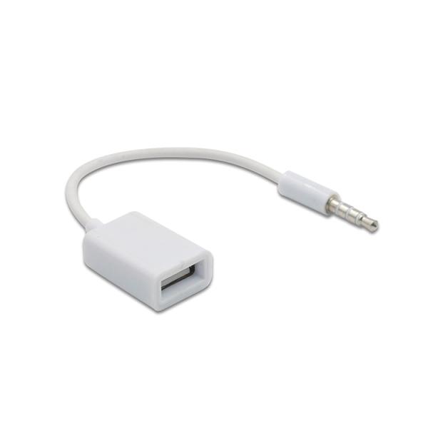USBメス 3.5mm AUXオーディオケーブル 車載用 USBメモリ接続 MP3再生 カーオーディ...