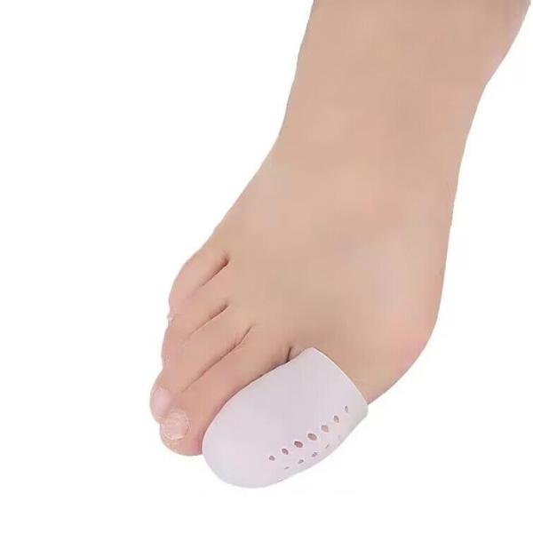 足指保護カバー 2個入り 擦れ防止 シリコン製 超薄型 通気性 指圧防止 大きい足指用 ラテックス製...
