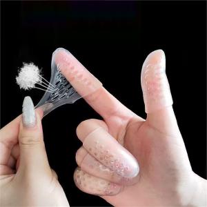 シリコン製 指サック 保湿・ひび割れ防止用 透明通気タイプ 加厚設計 指先保護カバー 2×4cm 2本セット 男女兼用ni10000a444