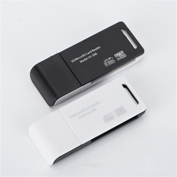 USB2.0カードリーダー SD/microSD対応 高速転送 二合一 外付けメモリリーダー PC・...