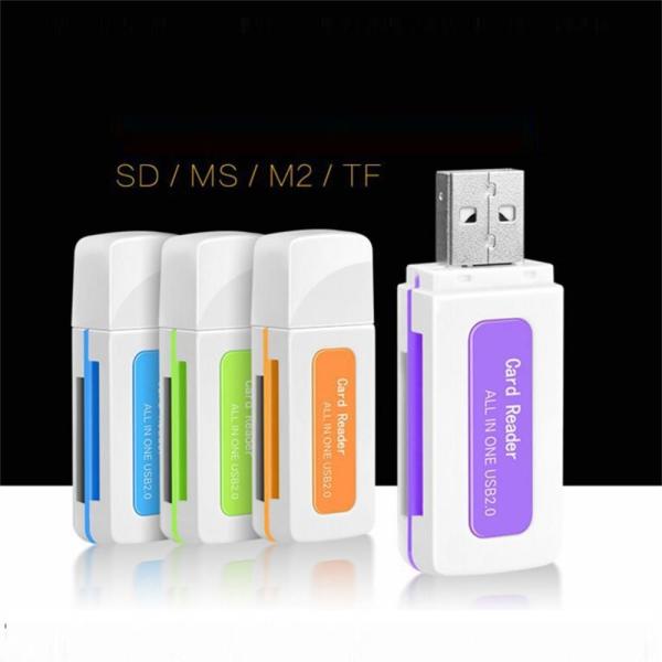 USB2.0 カードリーダー 4in1 高速転送 SD/TF/M2/MS対応 多機能メモリカードリー...
