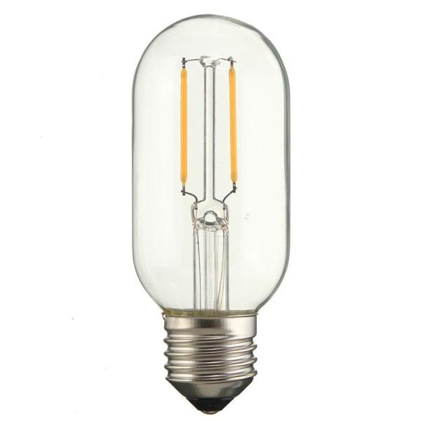 LED フィラメント電球 E26口金 T45 電球色  2W  常夜灯 エジソン電球 ガラスクリア電...