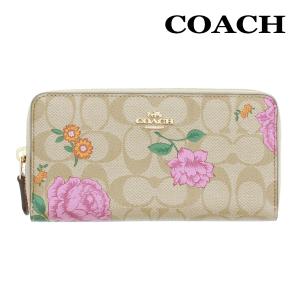 完売 コーチ 財布 長財布 COACH 2859 ライトカーキマルチ シグネチャー プレーリー ローズ アコーディオン ジップ アラウンド IME7V アウトレット