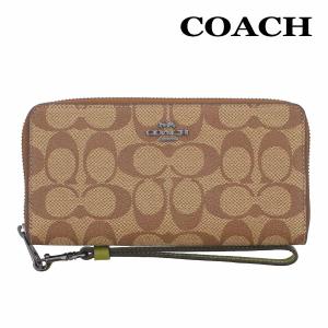 コーチ 財布 長財布 COACH C4452 カーキ×オリーブグリーン シグネチャー ロング ジップ...