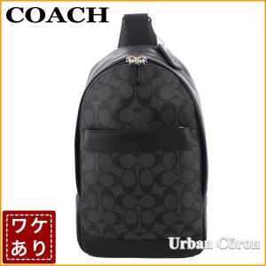 完売 訳あり /コーチ バッグ ショルダーバッグ メンズ COACH F54787 チャコール×ブラック チャールズ シグネチャー PVC レザー ボディバッグ CQ/BK