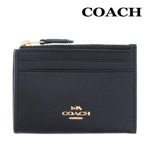 完売 コーチ キーポーチ コインケース COACH 88250 ブラック ラグジュアリー クロスグレーン レザー ミニ ID キーリング スキニー IMBLK アウトレット