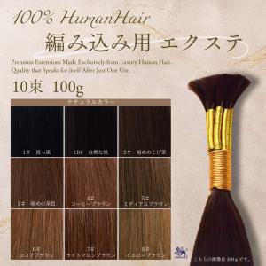 編み込み エクステ 束毛（バルク）約70cm【1パック10束 100g】 【ナチュラルカラー9色】人毛 エクステンション｜urban-ex