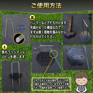 Uピン杭 黒丸付き 15cm 除草シート 押さ...の詳細画像4