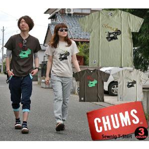 チャムス CHUMS プリント 半袖 Tシャツ カットソー ソーイング Tシャツ CH01-0819 メンズ レディース おしゃれ｜urbene