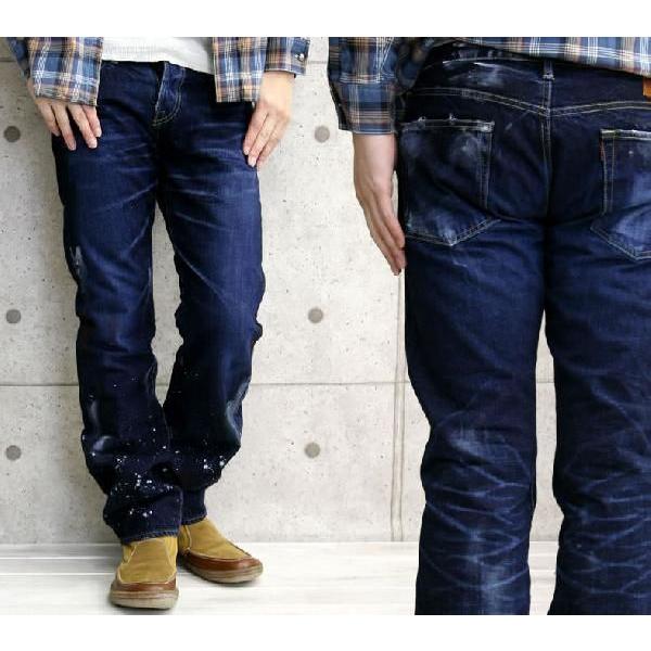 デニムパンツ エターナル メンズ ジーンズ ペイント ユーズド 5ポケット ストレート Eterna...