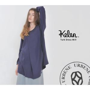 Kelen ケレン ワンピース Mill ラウンドネック Aライン タック シャツ ドレス レディース チュニック 長袖 おしゃれ｜urbene