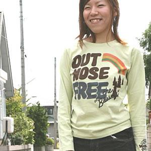 クリフメイヤーレディースKRIFFMAYER天竺メッセージプリント長袖TシャツOUT NOSE FR...