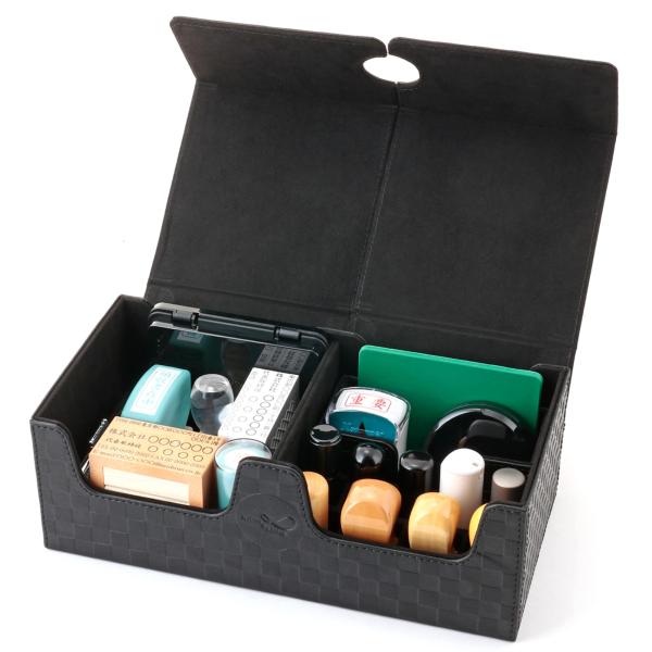 M〓bius 【市松模様で縁起のいい・法人 印鑑ケース シリーズ・特大サイズ】 ハンコケース ゴム印...