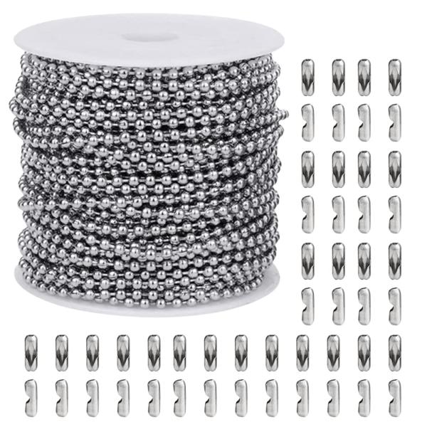 [AZNABLE] ボールチェーン キーホルダー チェーン シルバー ステンレス コネクター付き (...