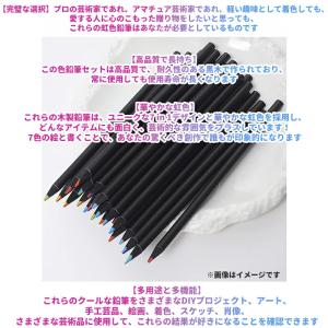 【6本】レインボー鉛筆 色鉛筆 7色合 ブラッ...の詳細画像1