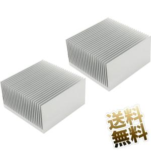 2個 アルミニウム脱熱器100x40x20mm ヒートシンク 冷却板 放熱板 小型