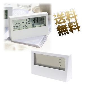 置き時計 目覚まし時計 デジタル 温度 湿度 温湿度計 日付 大画面 見やすい 約13cm×7cm×3cm (電池別売)