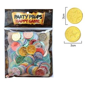 【100枚】 金貨玩具 プラスチック カラフル...の詳細画像2