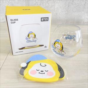 BT21 グラスカップ&コースターセット Chimmy 新品 ソロモン商事 CKS-BT21-A-CM BTS 防弾少年団×LINE FRIENDS コラボ グッズ / 31212在★10｜urica-yashioshop