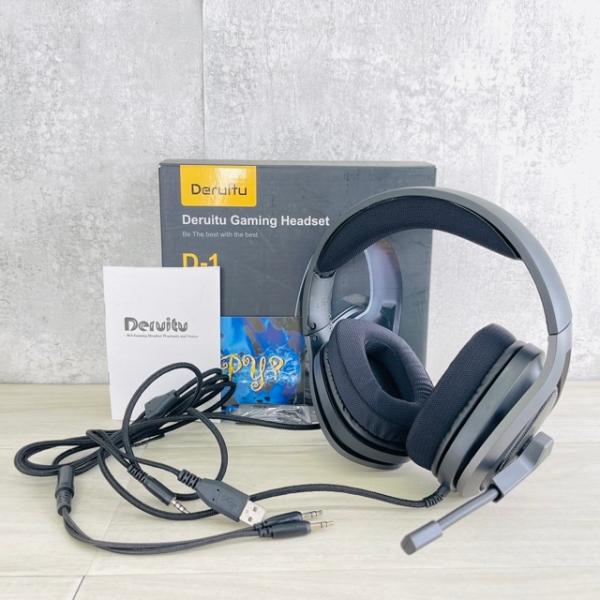 ゲーミングヘッドセット 新品未開封 Deruitu D-1 Gaming Headset ブラック ...