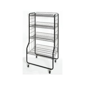 業務用 ネットラック 什器 陳列台 店舗 ｜黒ライトスタンド  600×450×1210