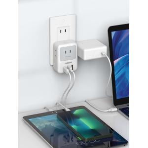 コンセントタップ AC 3口 USB-A 2口...の詳細画像1