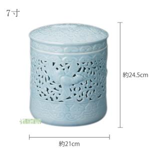 骨壷 骨壺 透かし鳳凰骨壷 7寸 緑青磁 淡青...の詳細画像1