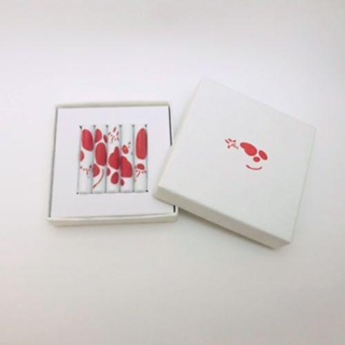 2020年 ( 令和二年 ）東屋 干支 箸置き 丑 うし 5本セット（赤絵） 化粧箱入り