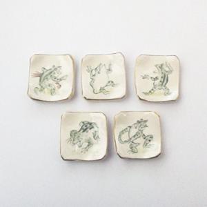 清水焼 陶泉窯 高山寺 鳥獣人物戯画 箸置き2点セット 清水焼・京焼 高山寺 鳥獣人物戯画 箸置き 6個 木箱入り 〔陶泉窯