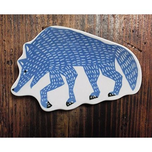 倉敷意匠計画室 kata kata カタカタ 印判手豆皿 （オオカミ・ブルー）